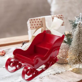 Red Santa Sleigh Christmas Fireplace Decoration Collectible Red Santa Sleigh Christmas Fireplace Decoration Collectible